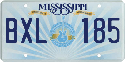 MS license plate BXL185