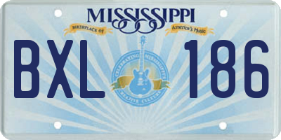 MS license plate BXL186