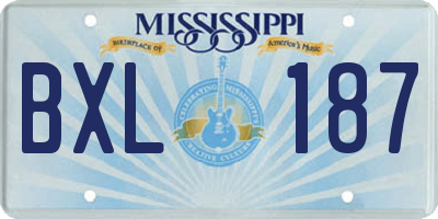 MS license plate BXL187