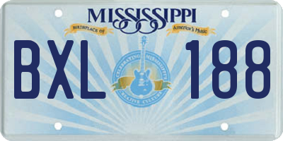 MS license plate BXL188