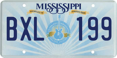 MS license plate BXL199