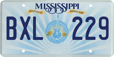 MS license plate BXL229