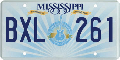 MS license plate BXL261
