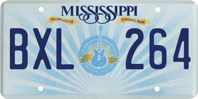 MS license plate BXL264