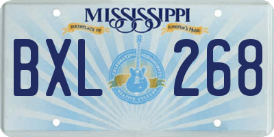MS license plate BXL268