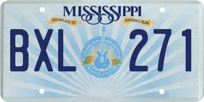 MS license plate BXL271