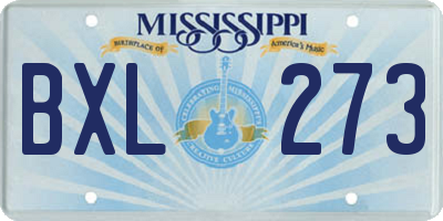 MS license plate BXL273