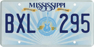 MS license plate BXL295