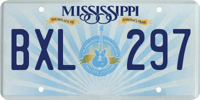 MS license plate BXL297