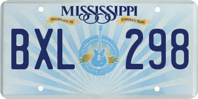 MS license plate BXL298