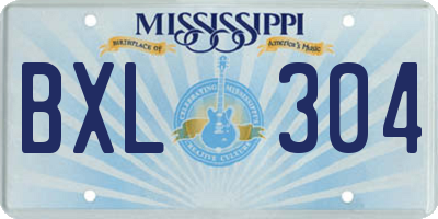 MS license plate BXL304