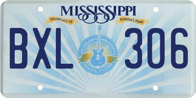 MS license plate BXL306