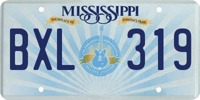 MS license plate BXL319