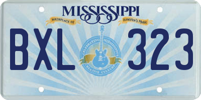 MS license plate BXL323