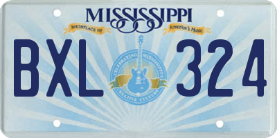 MS license plate BXL324