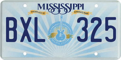 MS license plate BXL325