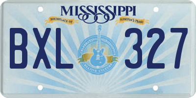 MS license plate BXL327