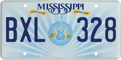 MS license plate BXL328