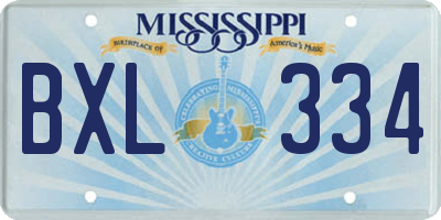 MS license plate BXL334