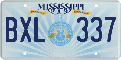 MS license plate BXL337