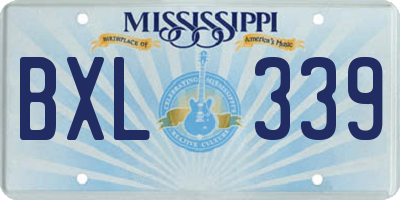 MS license plate BXL339