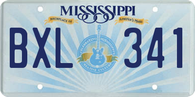MS license plate BXL341