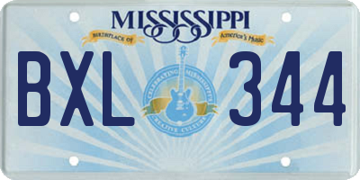 MS license plate BXL344
