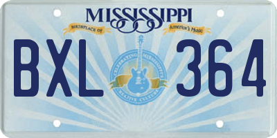 MS license plate BXL364