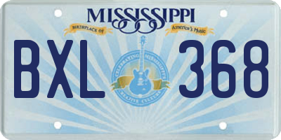 MS license plate BXL368