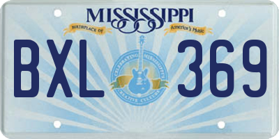 MS license plate BXL369