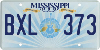 MS license plate BXL373