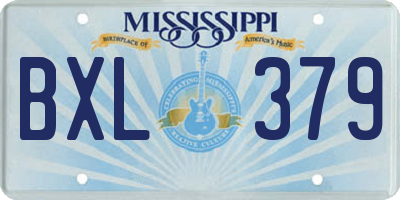 MS license plate BXL379
