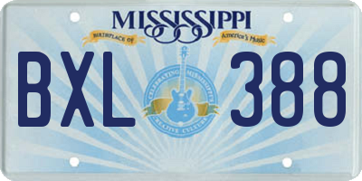 MS license plate BXL388