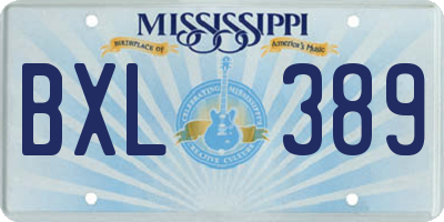 MS license plate BXL389