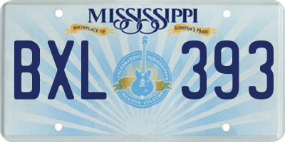 MS license plate BXL393