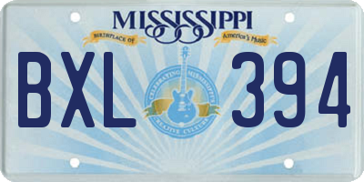 MS license plate BXL394