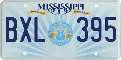 MS license plate BXL395