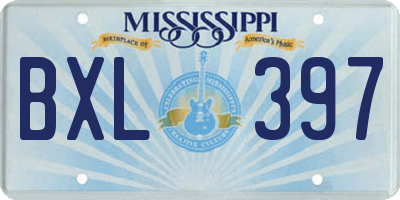 MS license plate BXL397