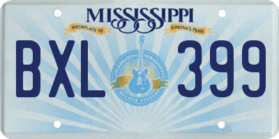 MS license plate BXL399