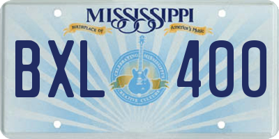 MS license plate BXL400