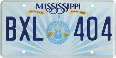 MS license plate BXL404