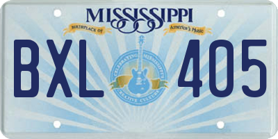 MS license plate BXL405