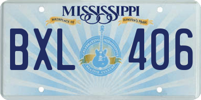 MS license plate BXL406