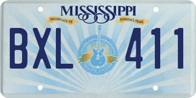 MS license plate BXL411