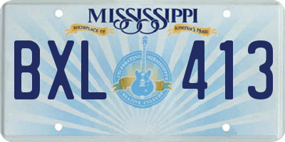 MS license plate BXL413