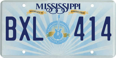 MS license plate BXL414