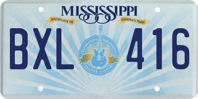 MS license plate BXL416