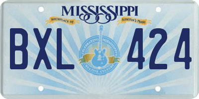 MS license plate BXL424
