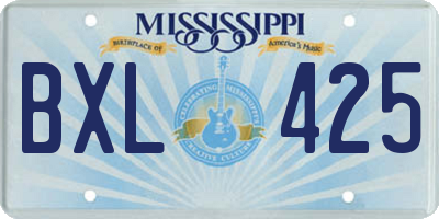 MS license plate BXL425