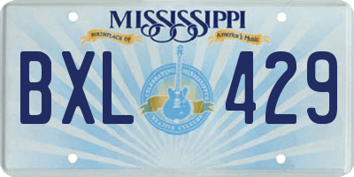 MS license plate BXL429